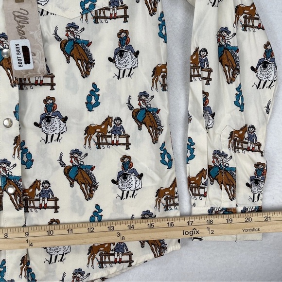 WRANGLER GIRLS L LONG SLEEVE COWGIRL BRONCO BUSTING WESTERN PEARL SNAP NWT - Picture 6 of 13